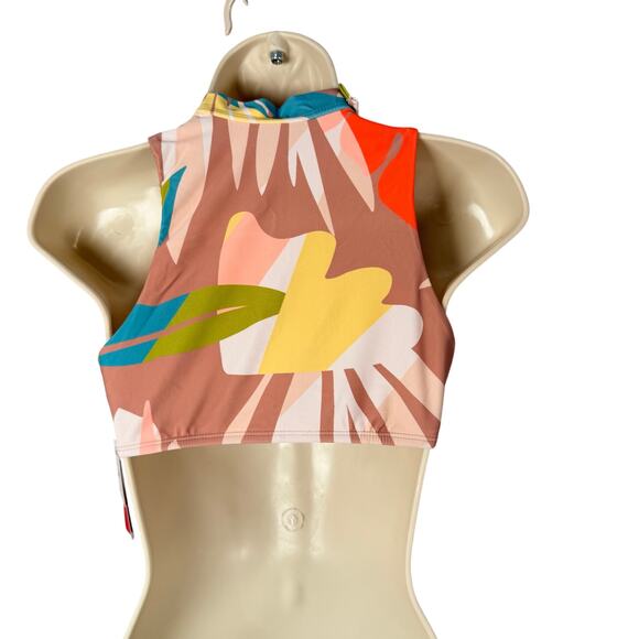 Gossip Bikini Small Multi-color Geometric Print Choker Collar Cheeky High Cut - Picture 5 of 16